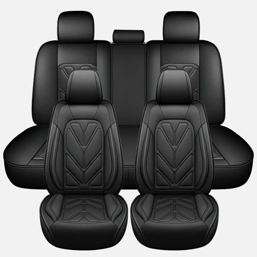 Universal PU-Leather 5-Seat Cover Set – Black or Black/Red