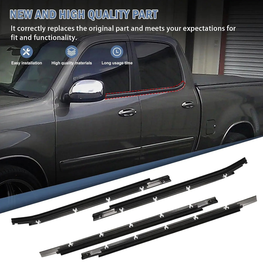4-Piece Toyota Tundra Double Cab Outer Window Belt Moulding Set – 2000–2006