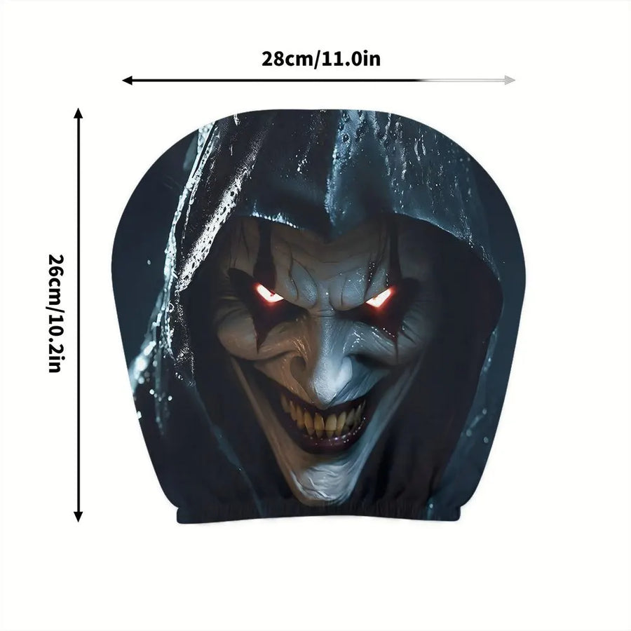 2-Piece Dark Clown Car Headrest Covers – Universal Horror Decor
