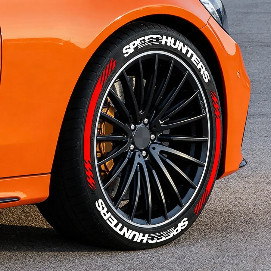 Universal 4PCS Speedhunters 3D Thickened Tire Stickers Car Wheel Rim Decals Waterproof Without Glue Auto Racing Exter