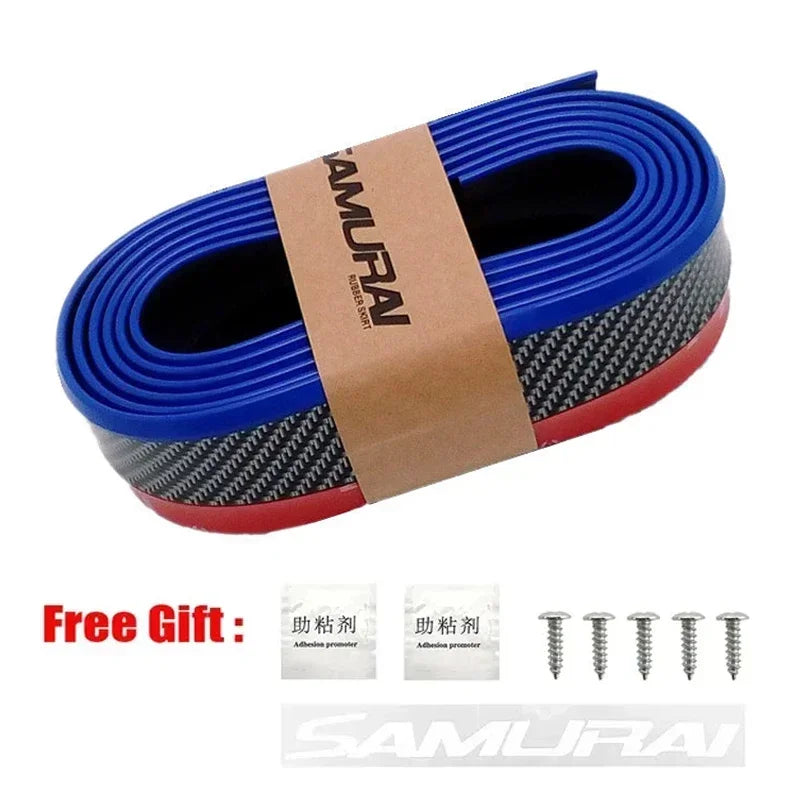 2.5 m Universal Carbon-Fiber-Look Bumper Lip Trim – Multiple Styles