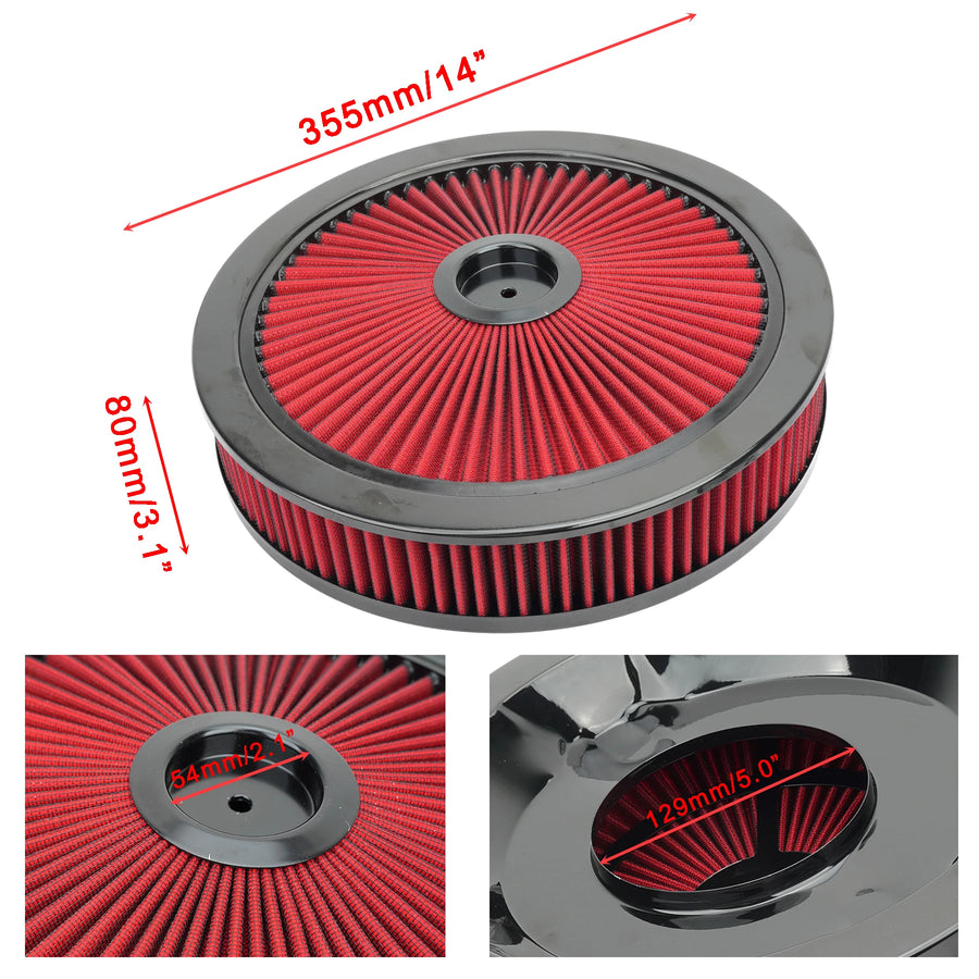 14-Inch Round Washable Air Cleaner Filter, 5-1/8-Inch Neck