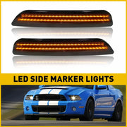 2-Piece LED Bumper Side Marker Lights for Ford Mustang 2010-2014