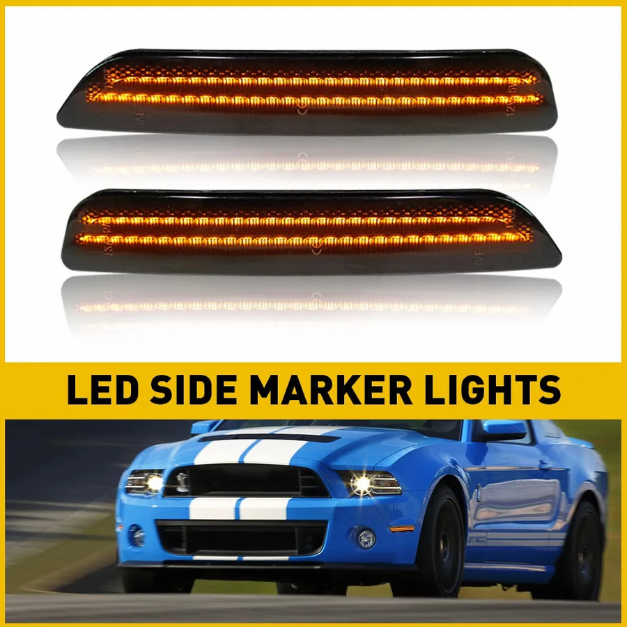 2-Piece LED Bumper Side Marker Lights for Ford Mustang 2010-2014