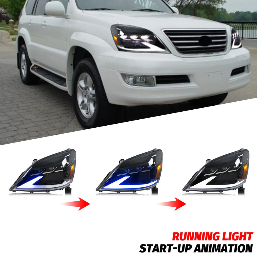 LED Projector Headlight Assembly Set for Lexus GX470 2003–2009