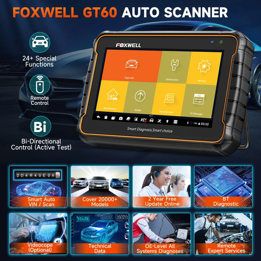 Foxwell GT60 All-System OBD2 Scanner with 24 Service Functions