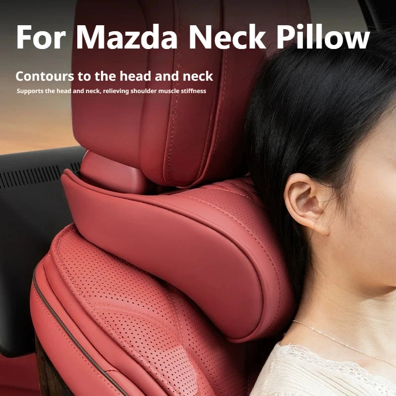 Nappa Leather Mazda Car Headrest and Lumbar Support Pillow