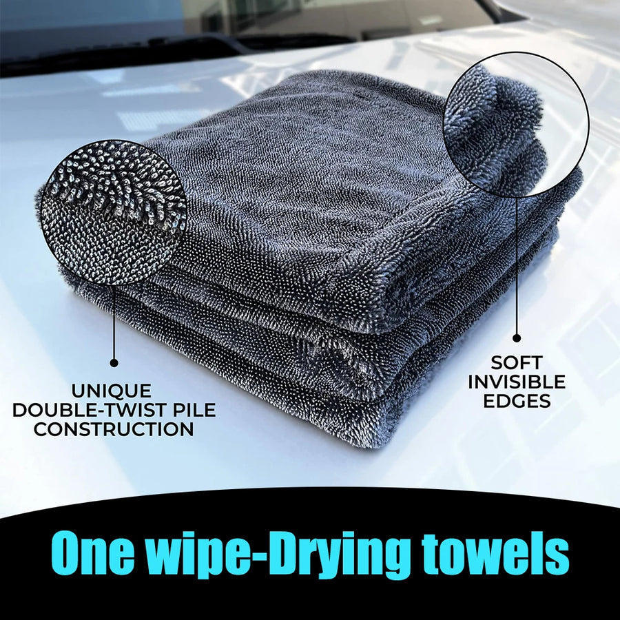 1300 GSM Grey Microfiber Drying Towel, Three Size Options