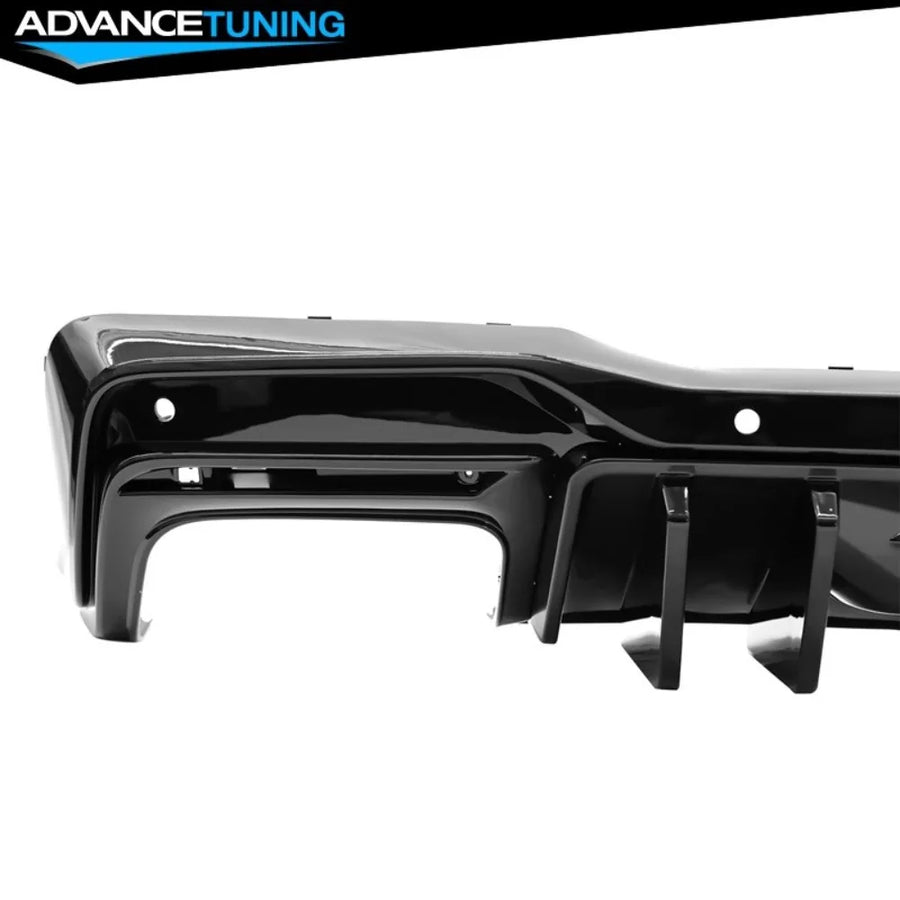 Gloss Black Competition-Style Rear Diffuser for 2024–2026 Ford Mustang