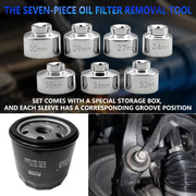 7-Piece Oil Filter Socket Set, 24-38mm, for Mercedes-Benz, BMW, VW and Audi