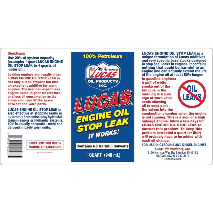 Lucas Oil Engine Oil Stop Leak, 32 oz Pack of 2