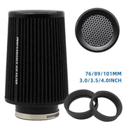 Universal High-Flow Cone Air Filter Kit, 3/3.5/4-Inch