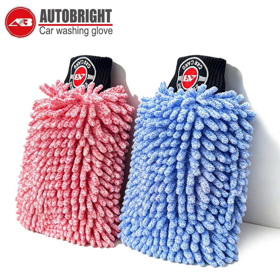 Chenille Microfiber Car Wash Mitts - 2-Pack, 29 x 19 cm