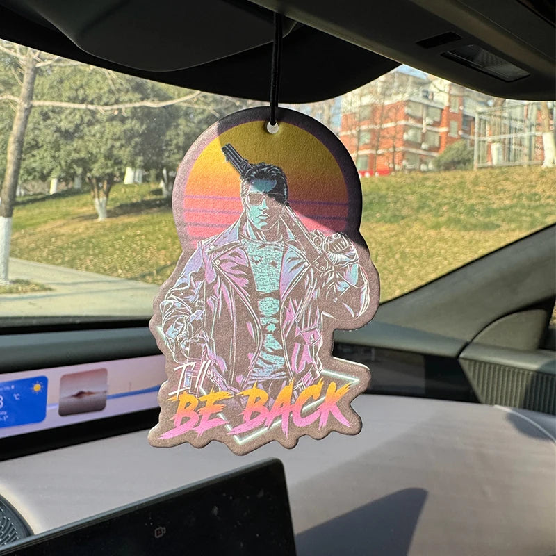 Retro Synthwave Terminator I'll Be Back Hanging Car Air Freshener