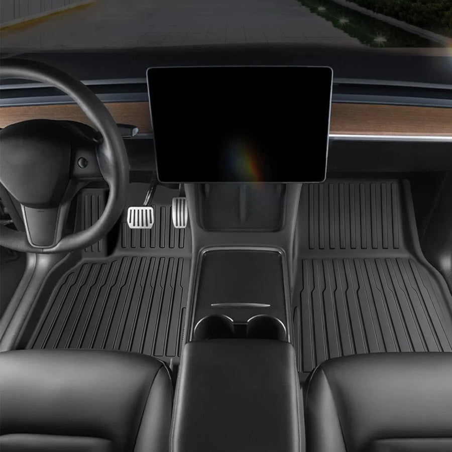 All-Weather TPE Floor and Cargo Liners for 2021–2024 Tesla Model Y – 6 Pieces