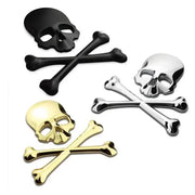 3D Metal Skull Skeleton Crossbones Car Motorcycle Sticker Truck Label Emblem Badge Decal Logo Car Styling