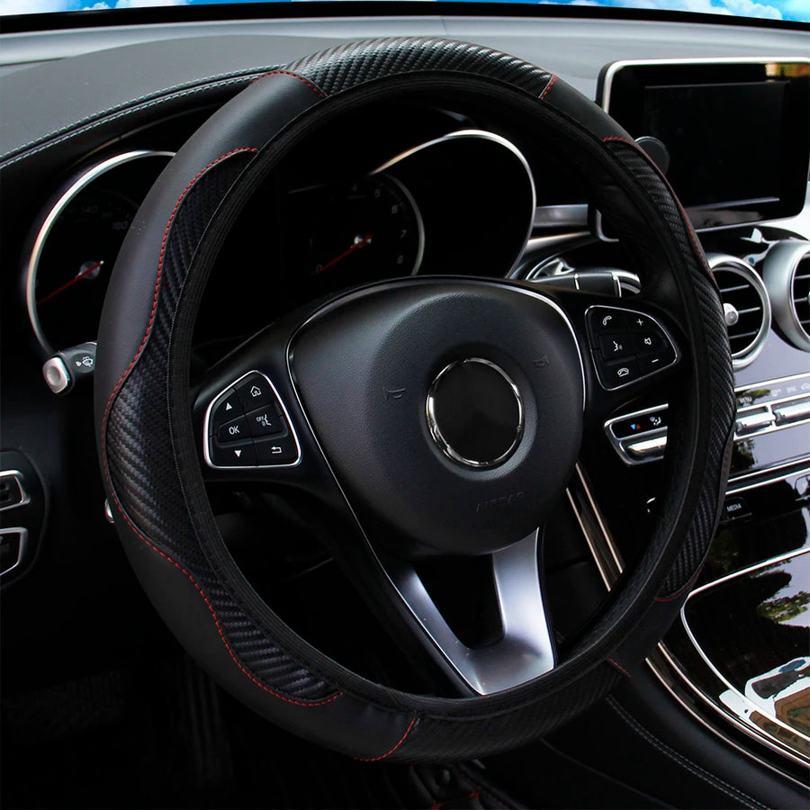 Steering Wheel Cover – PU leather, 15 Inches