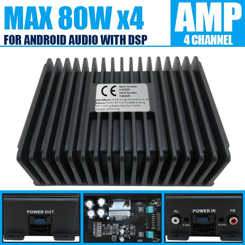 4-Channel Car DSP Amplifier – 4x80W