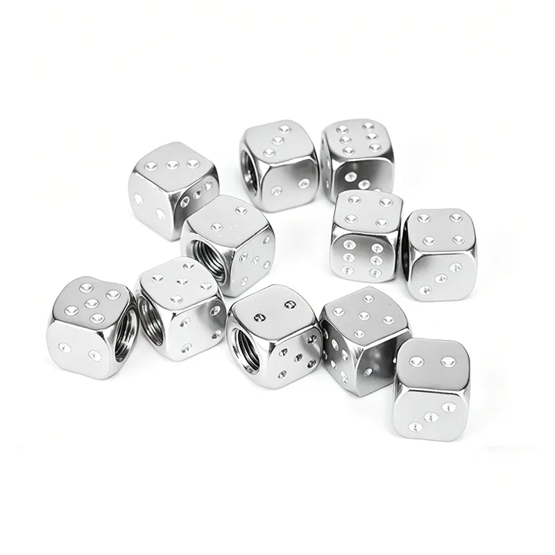 Aluminum Dice Tire Valve Stem Caps – Universal Dust Covers for Cars, Trucks