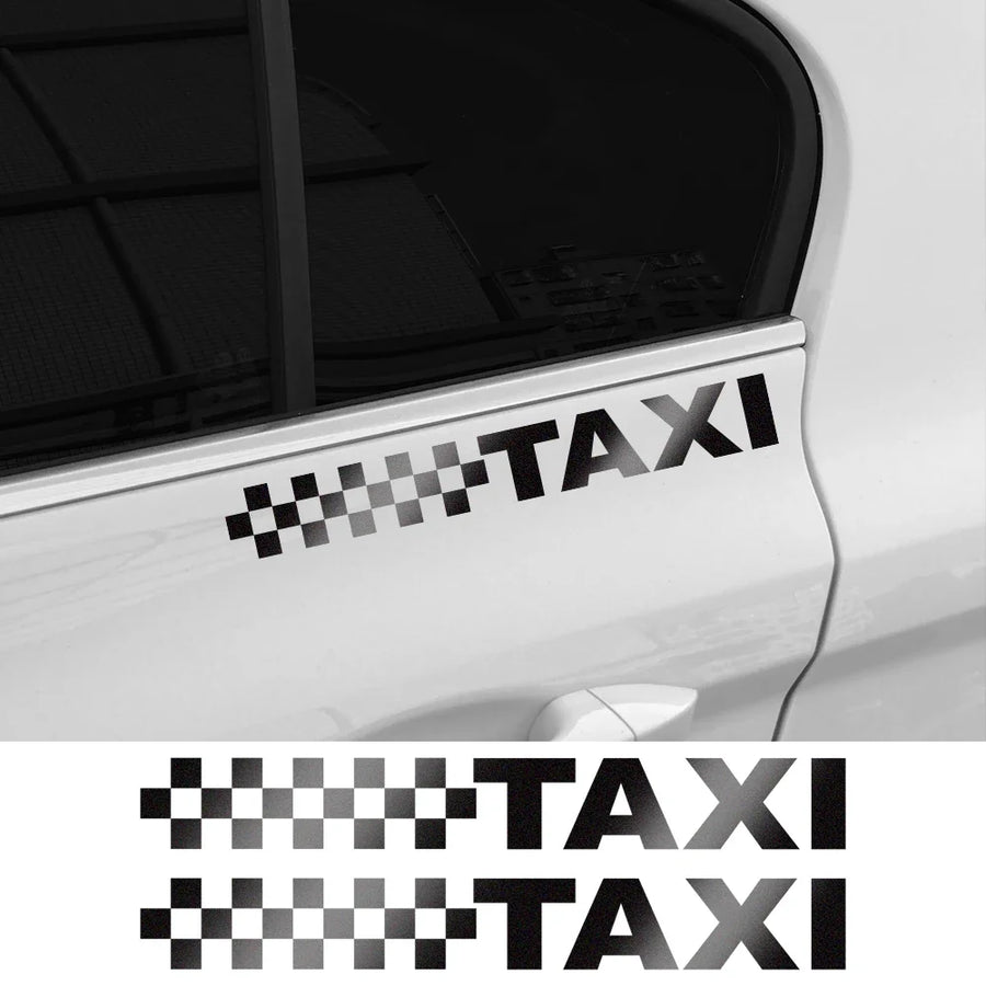 Reflective Taxi-Style Vehicle Decal Pair – 20 × 2.6 cm