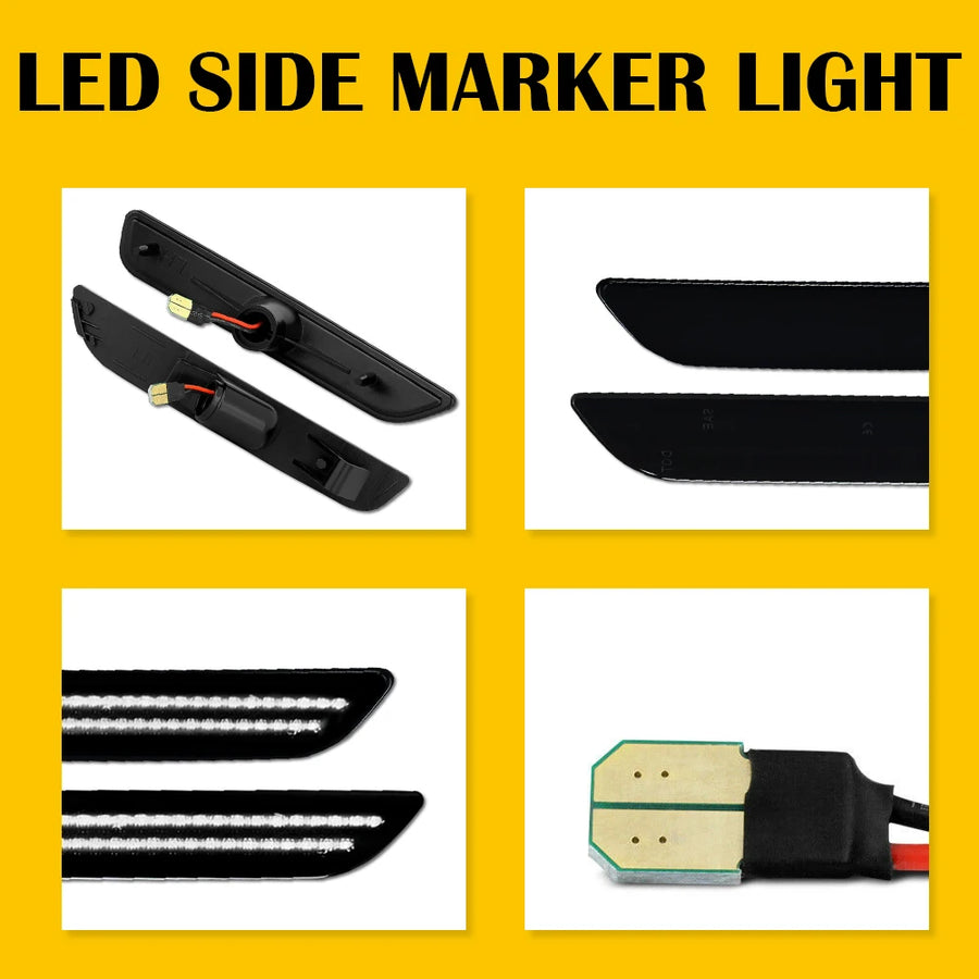 2-Piece LED Bumper Side Marker Lights for Ford Mustang 2010-2014