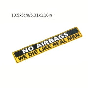 2-Piece “No Airbags, We Die Like Real Men” Car Decal Set