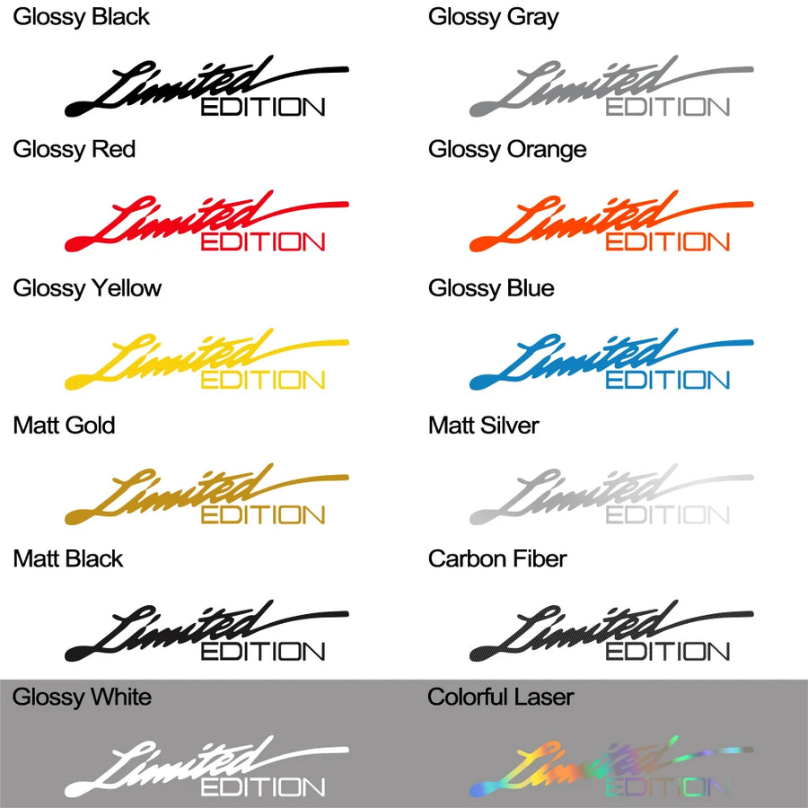 “Limited Edition” Vinyl Decal Pair – Multiple Sizes
