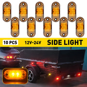 10-Piece LED Side Marker and Clearance Lights – Amber, 12V–24V