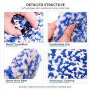 9-Inch Double-Sided Wool Polishing Pad with Threaded Center