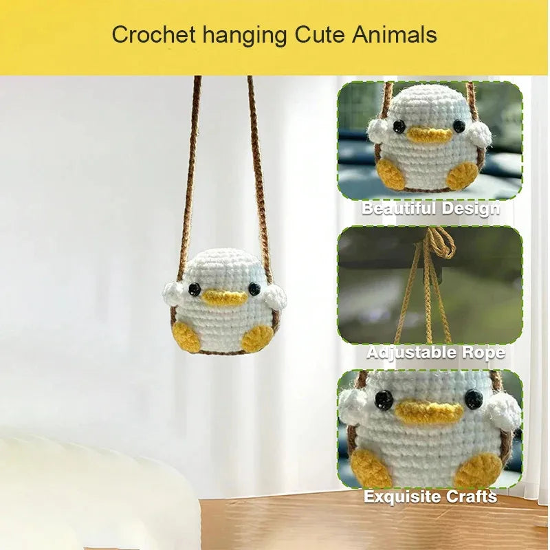 Crochet Animal Rearview Mirror Hanging Ornament