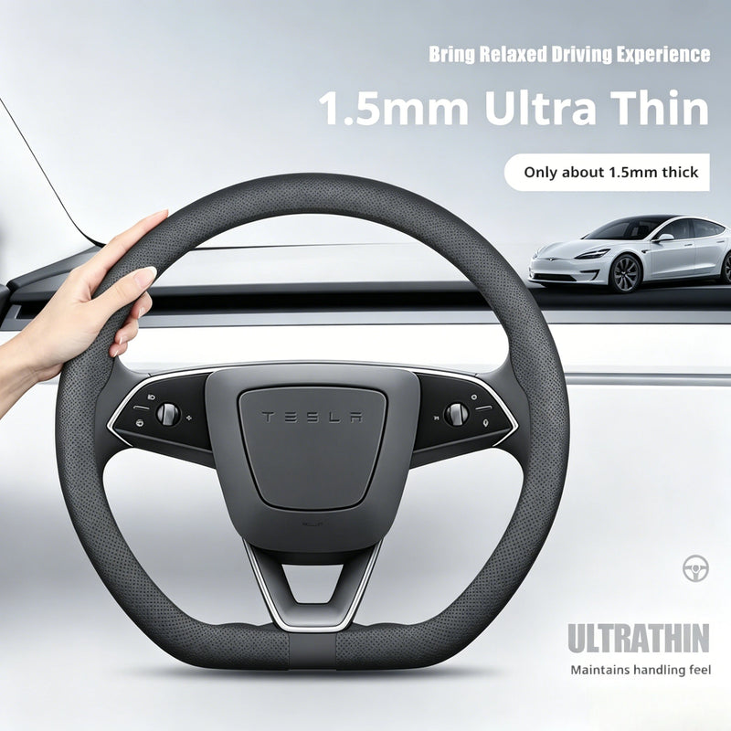 Nappa 37-38CM Steering Wheel Cover for Tesla Model Y Model 3 Car Interior