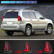 Lexus GX470 Sequential LED Tail Light Pair – 2003–2009 Gray