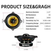 5-Inch 300W Max Carbon-Fiber Car Speakers