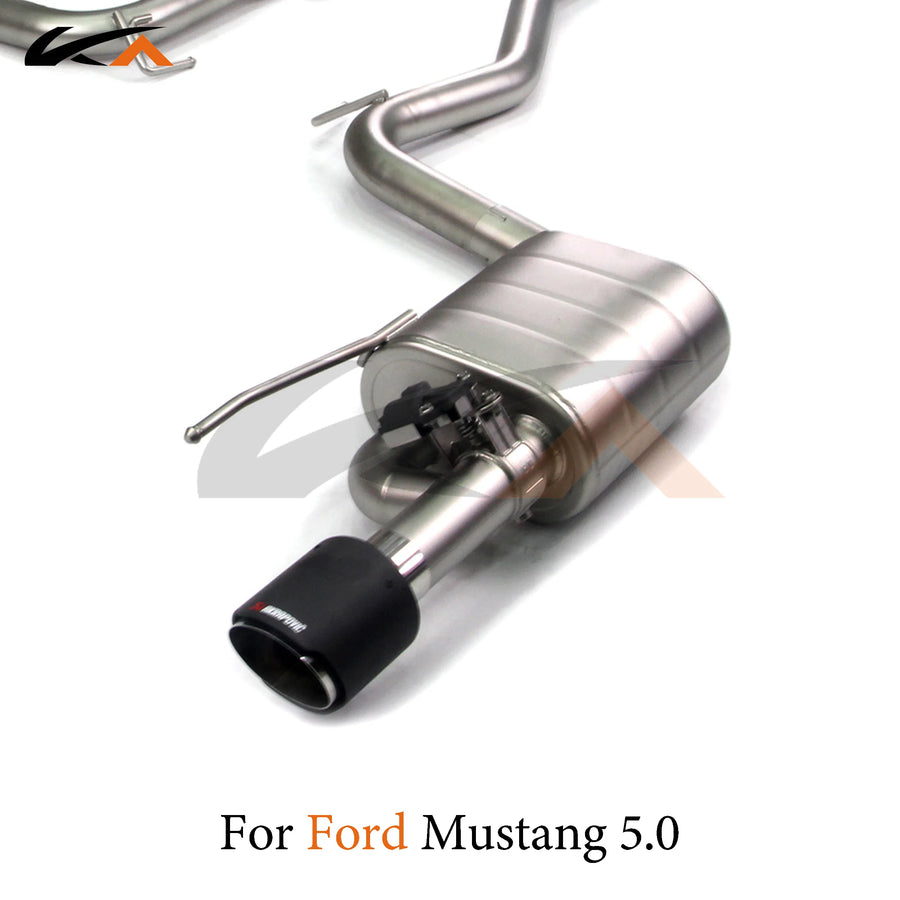 Ford Mustang 5.0L dual-exit cat-back exhaust system components