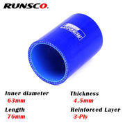 Universal Straight Silicone Intercooler Coupler, 38-102mm