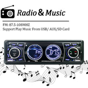 1-DIN Bluetooth Car Stereo for 12V and 24V Vehicles