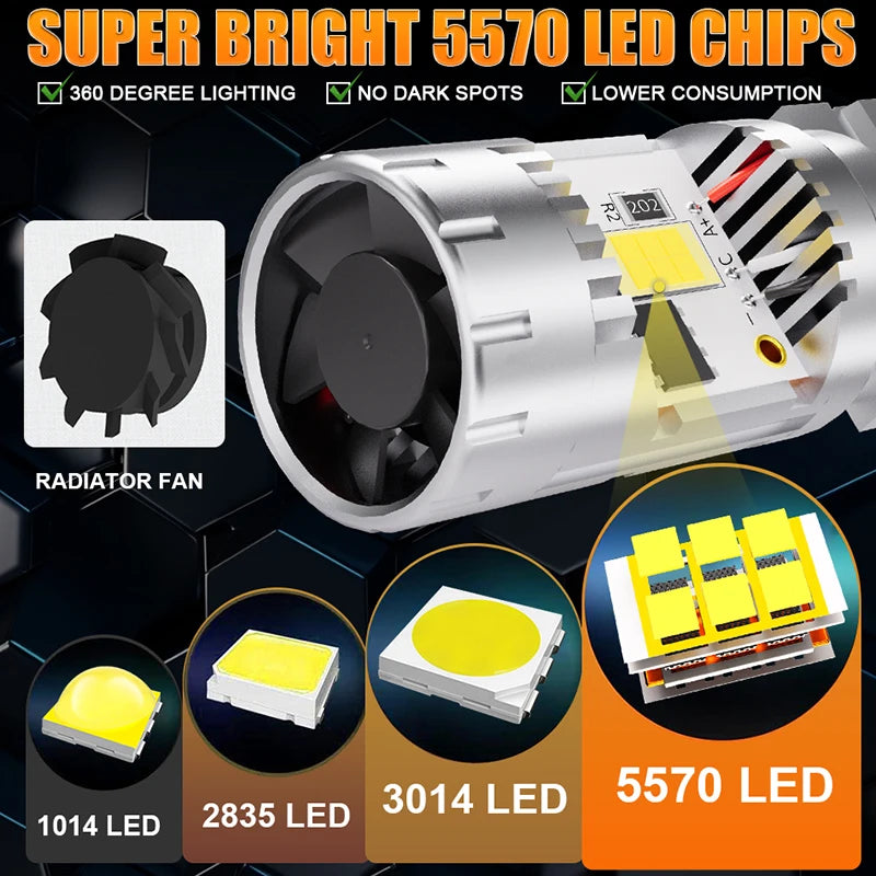 2-Piece 7440/7443/3157 LED Signal Light Bulb – Amber/Yellow/Red/White, CANBUS