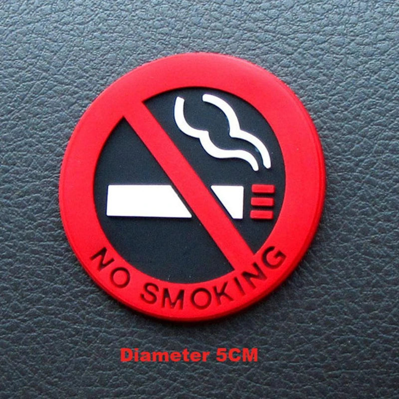 No Smoking Round Vinyl Window Decal