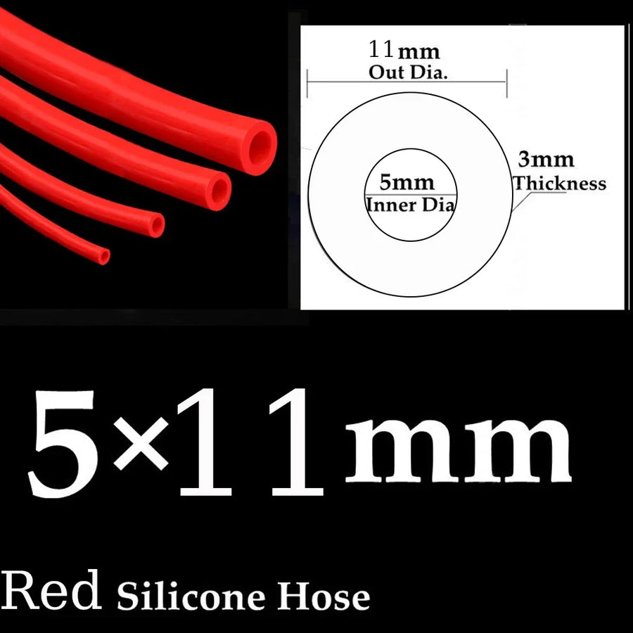 Universal Silicone Vacuum Hose, 3-14mm Size Options