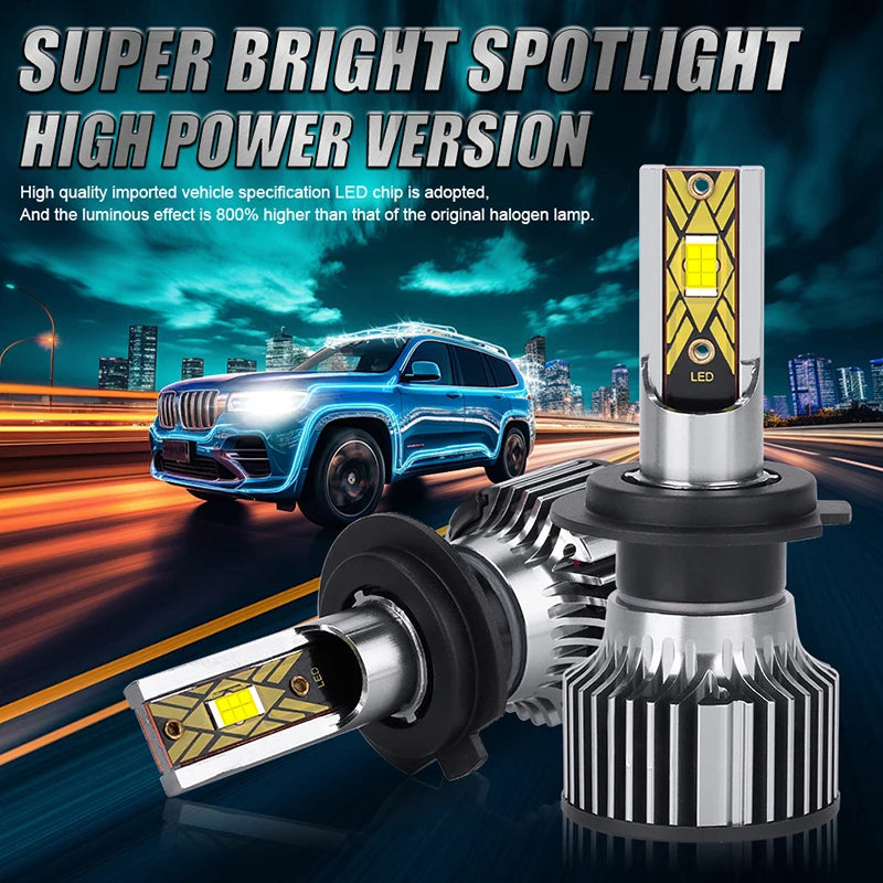 H1/H3/H4/H7/H11/H27 LED Headlight Bulb – 6000K