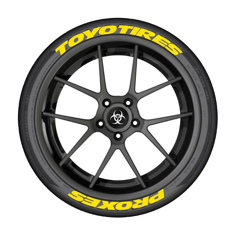 4-Piece 3D Tire Lettering Decal Set