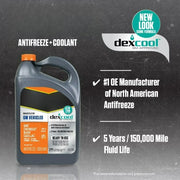 DEX-COOL 50/50 Premixed Antifreeze and Coolant for GM Vehicles, 1 Gallon