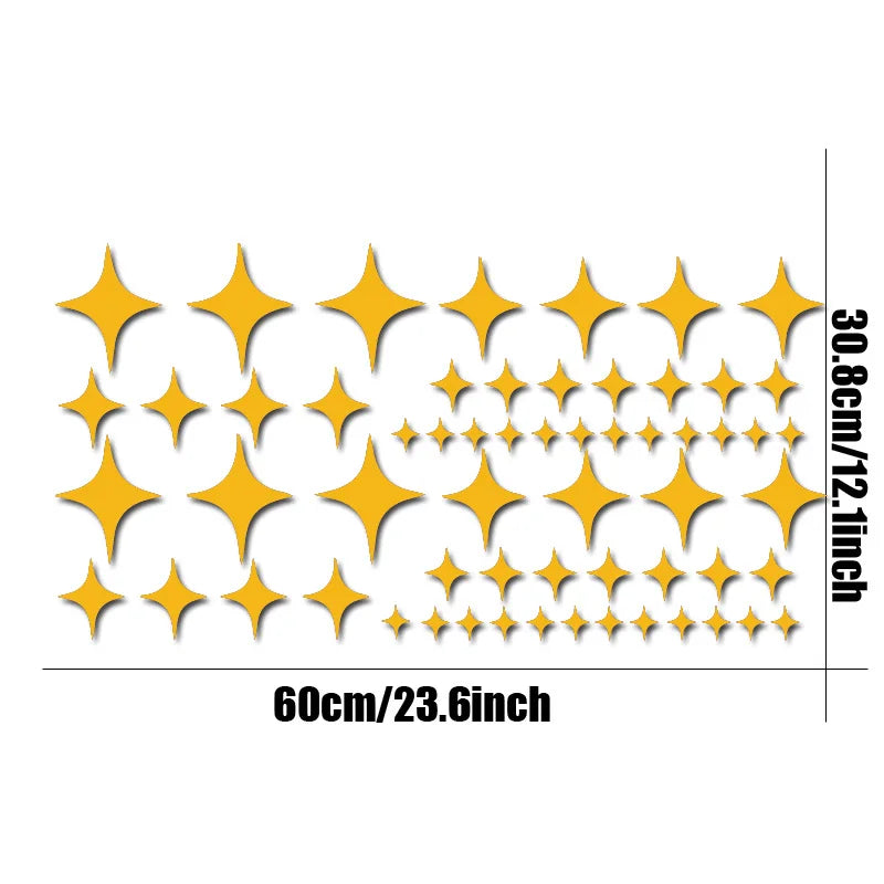 60-Piece Star Vinyl Decal Set