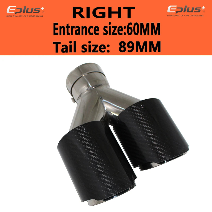 Universal Y-Shaped Dual-Outlet Carbon-Fiber & Stainless Steel Exhaust Tip