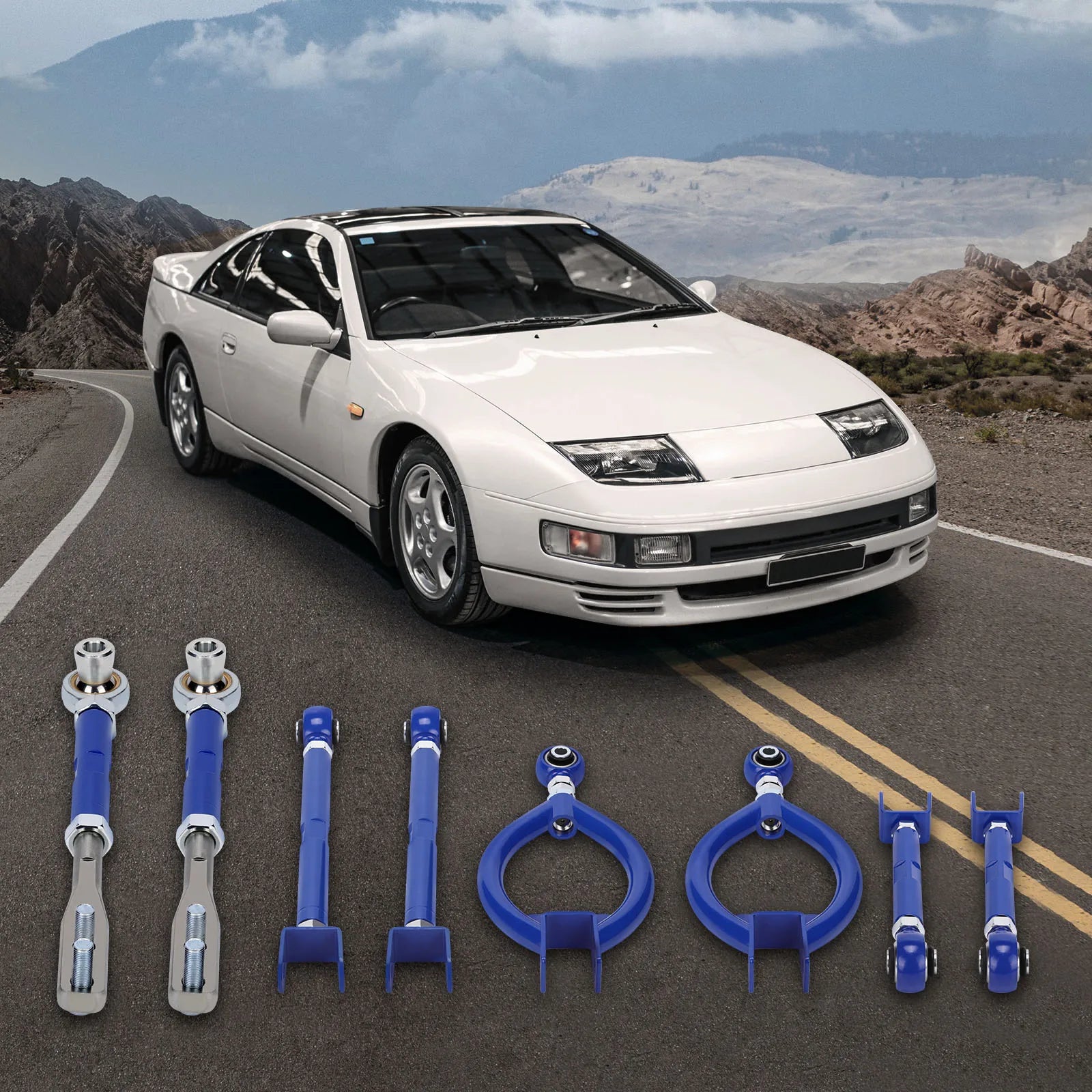 Adjustable Front Tension Rod & Rear Suspension Arm Kit for Nissan 240SX S13