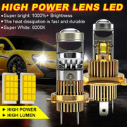 2-Piece H4/H7/H11/9005/9006/9012 LED Headlight Bulb – 6000K, CANBUS, Projector-Compatible
