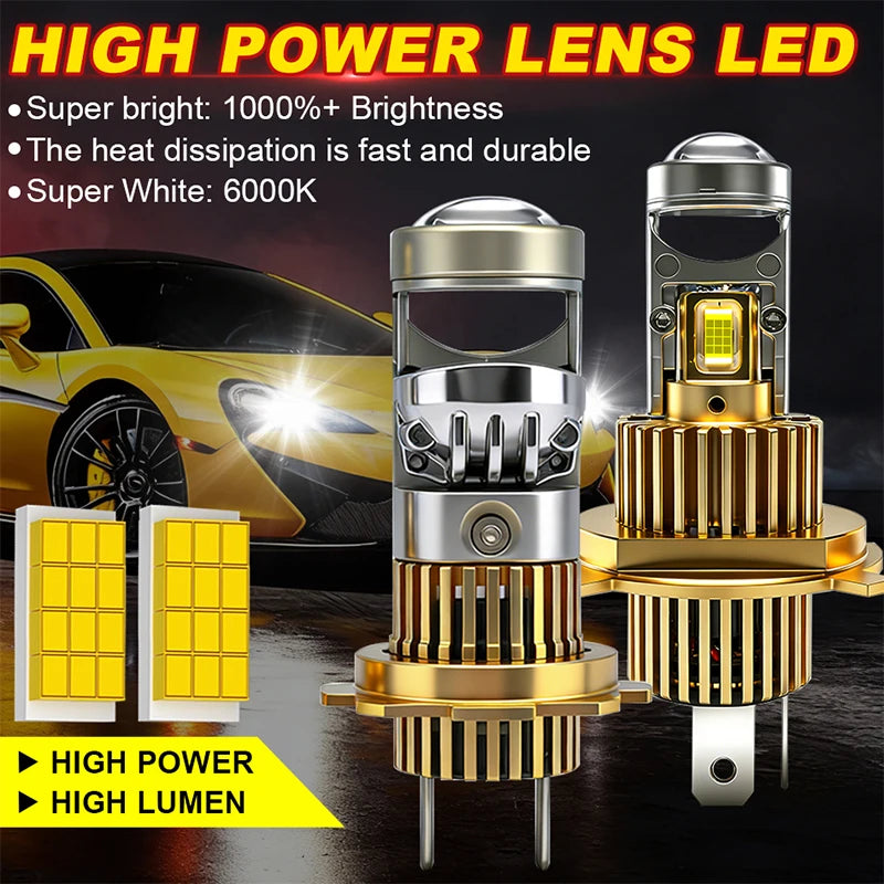 H4/H7/H11/9005/9006/9012 LED Headlight Bulb – 6000K, CANBUS, Projector-Compatible