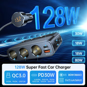 127W 7-in-1 Car Charger and 12V Socket Splitter