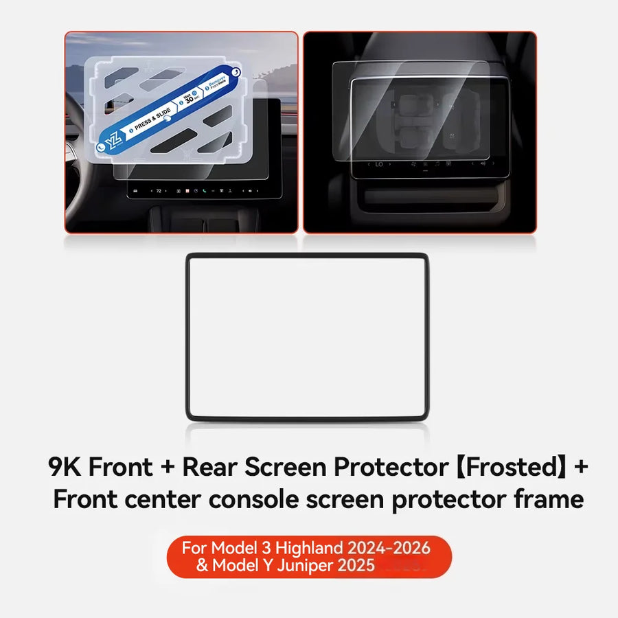 Rear Center Tempered-Glass Screen Protector for Tesla Model 3/Y Highland and Juniper