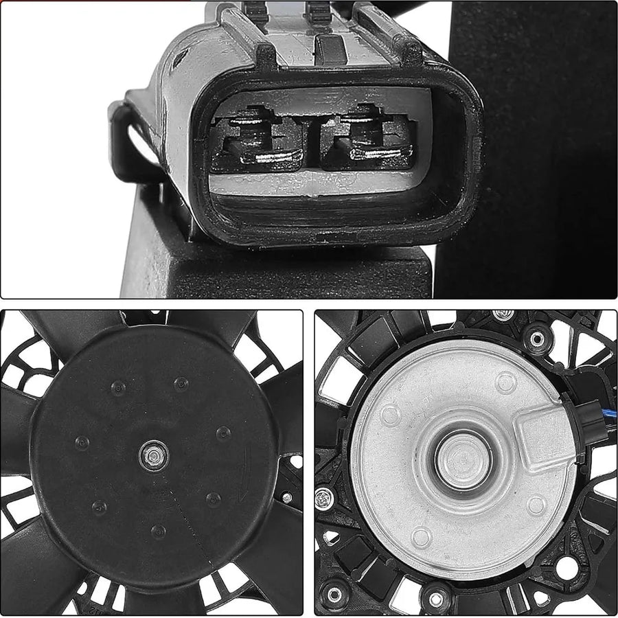 2-Piece Engine AC Condenser Radiator Cooling Fan Assembly for 2016-2022 Honda HR-V 1.8L